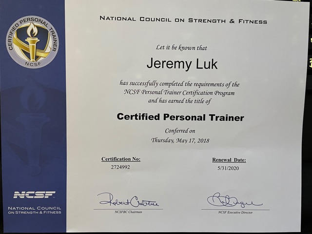 personal trainer certification